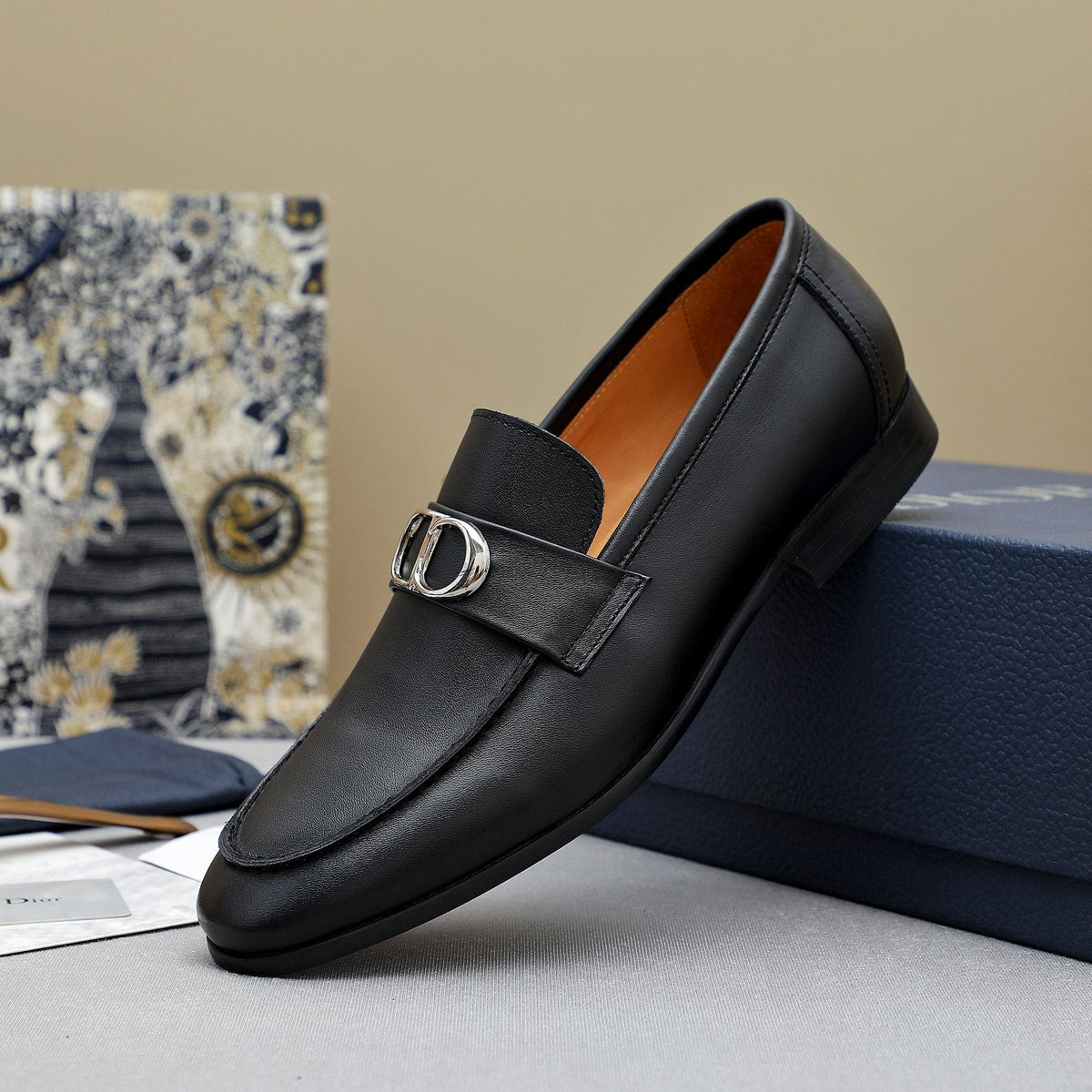 Dior Black Buckle Loafers — hero
