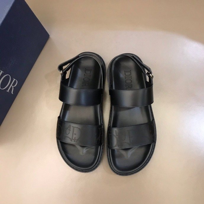 Dior Black Two-Strap Slingback Sandals — hero