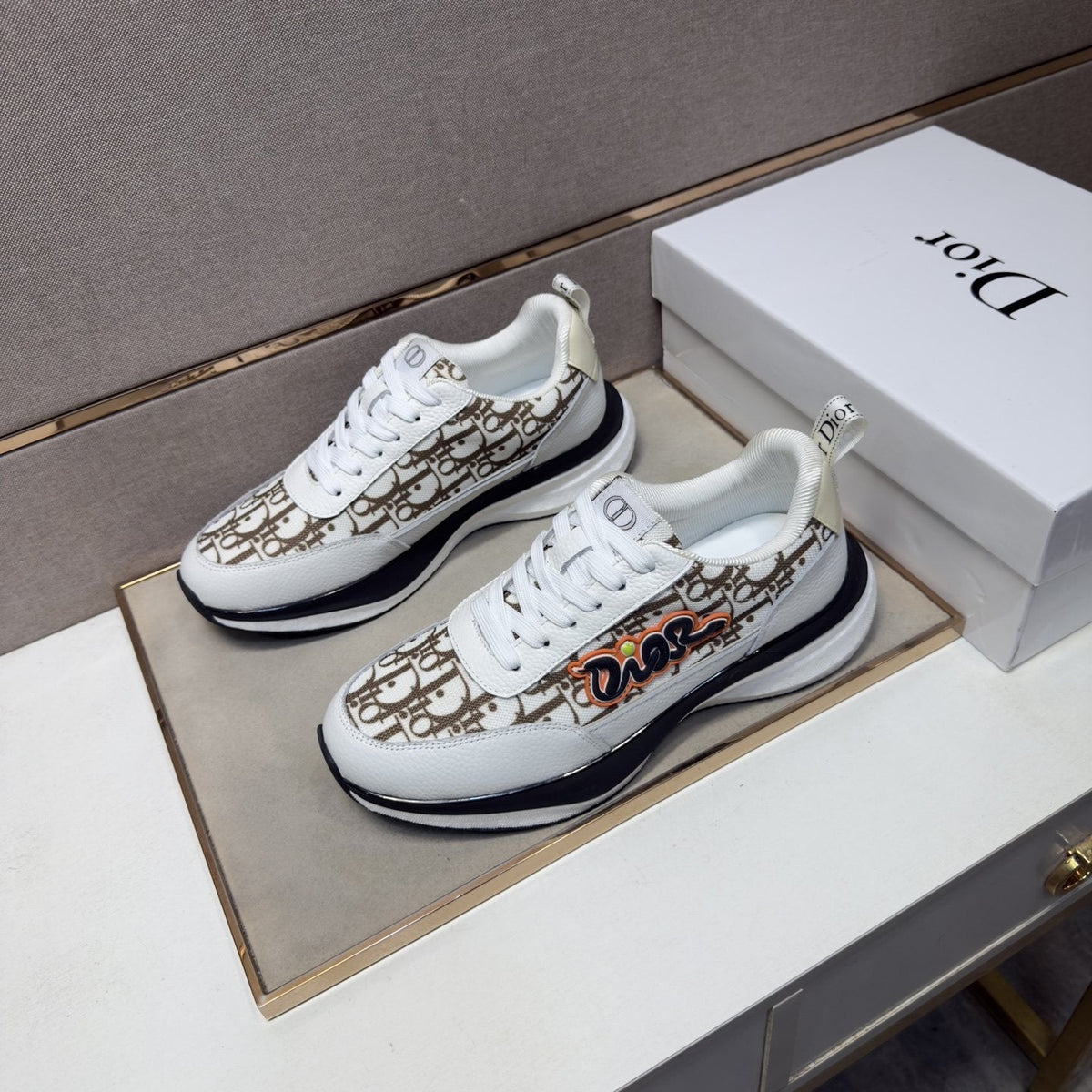 Dior Patterned Low-Top Men's Sneakers — front