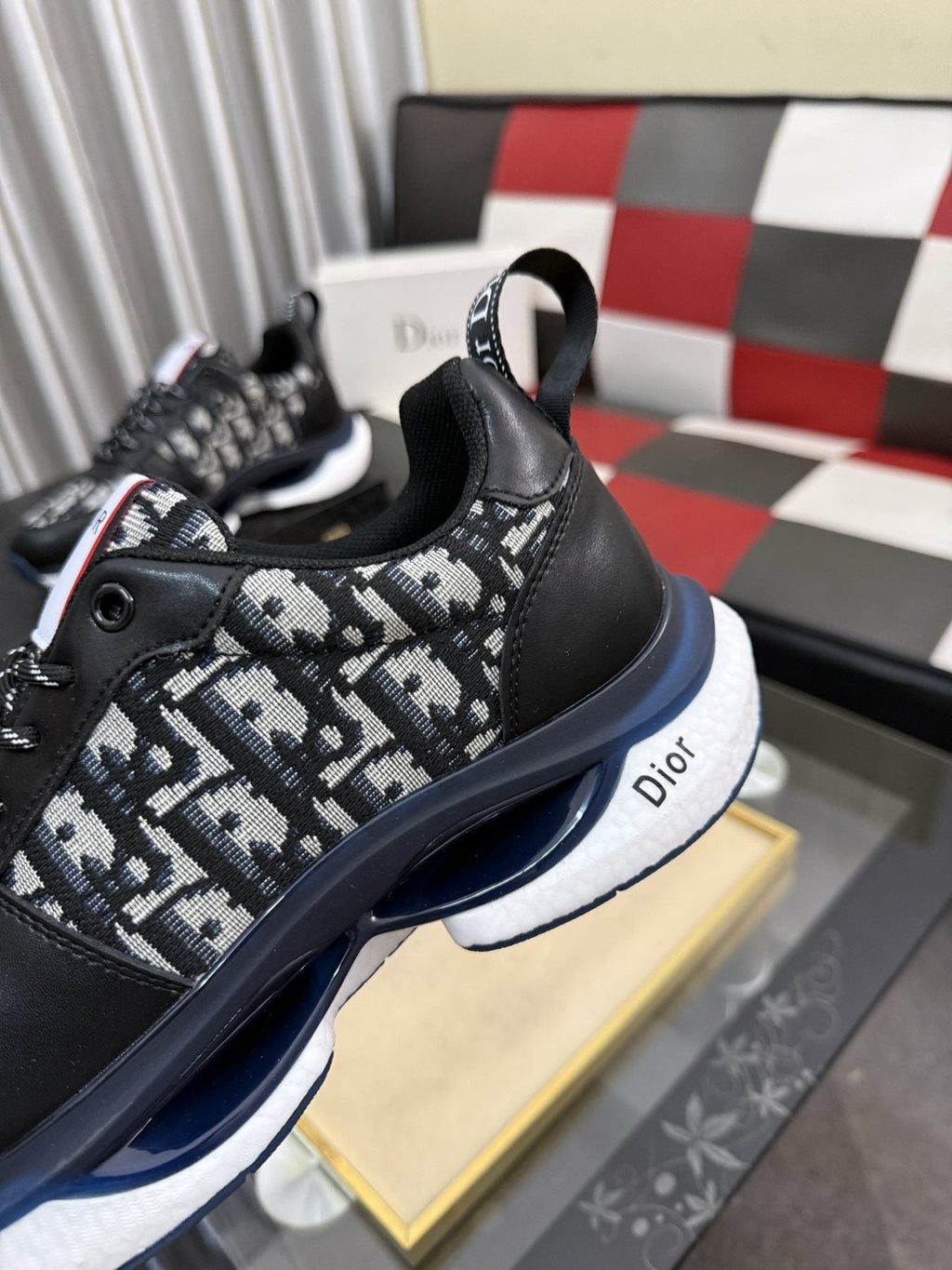 Dior Patterned Panel Sneakers — back