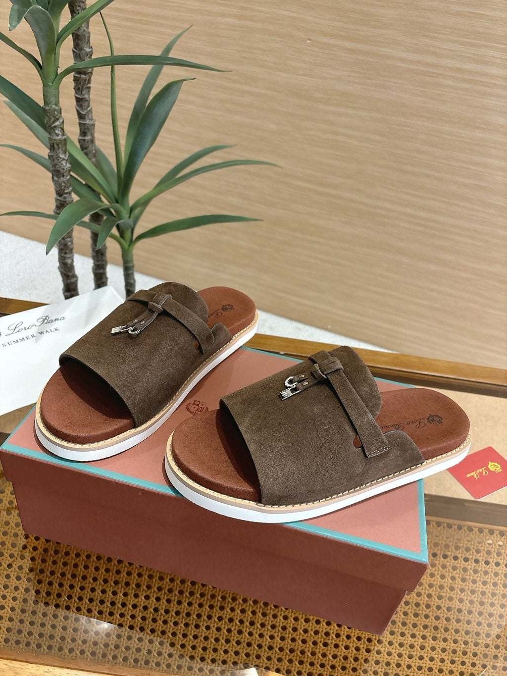 Loro Piana Cross-Strap Mule Sandals — side