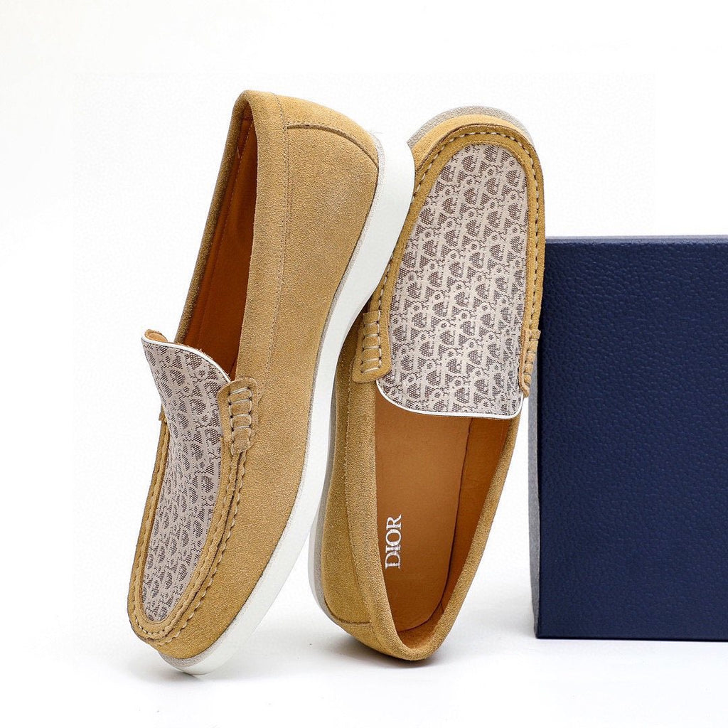 Dior Patterned Vamp Slip-On Shoes — back