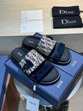 Dior Aqua Monogram Slide Sandals — hero