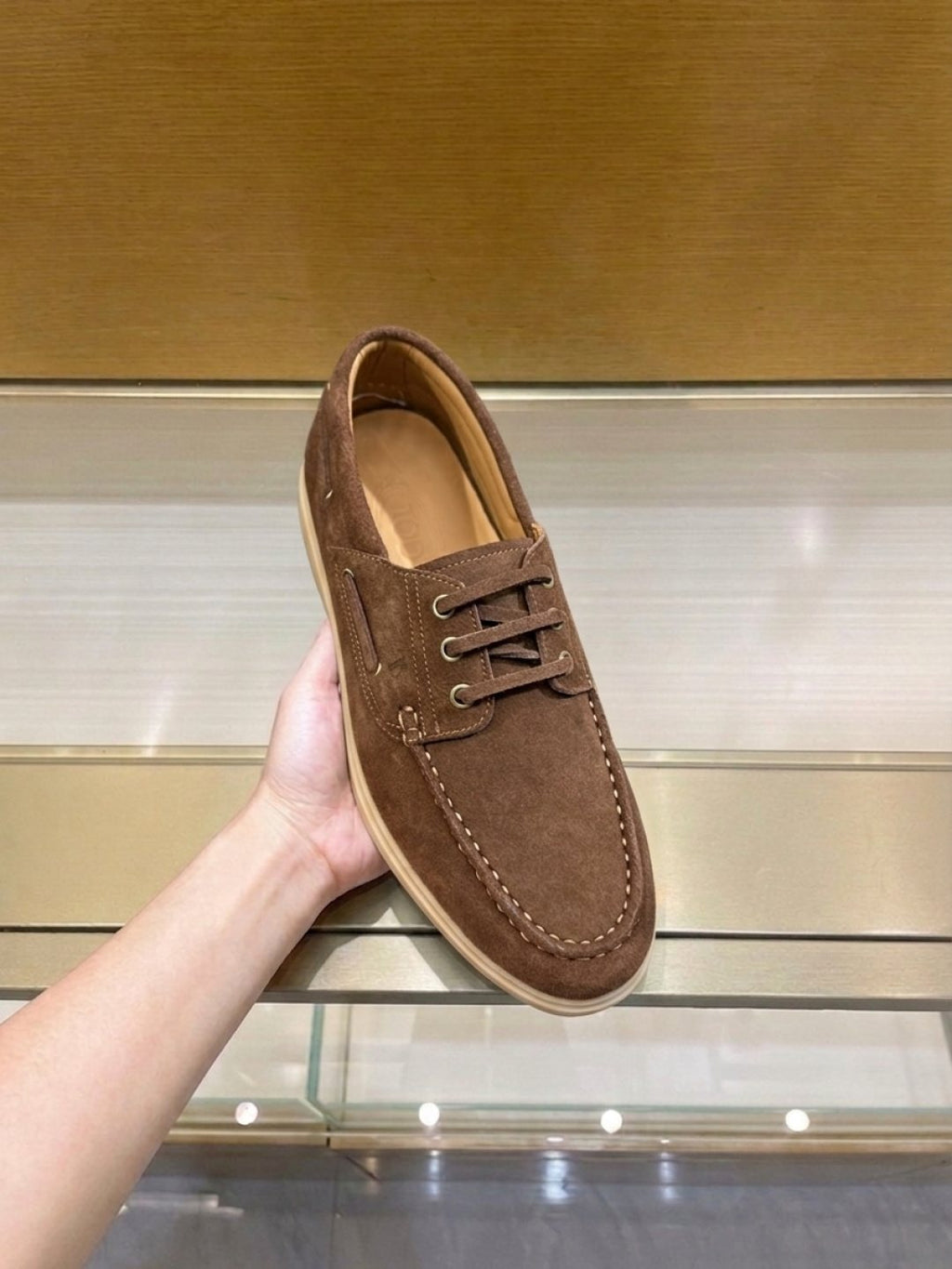 Tod's Navy Blue Boat Shoes — side