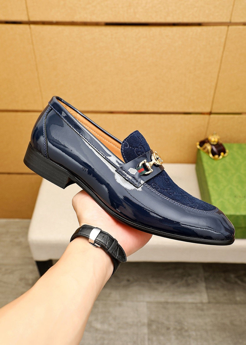 GUCCI Glossy Bit Loafers — side