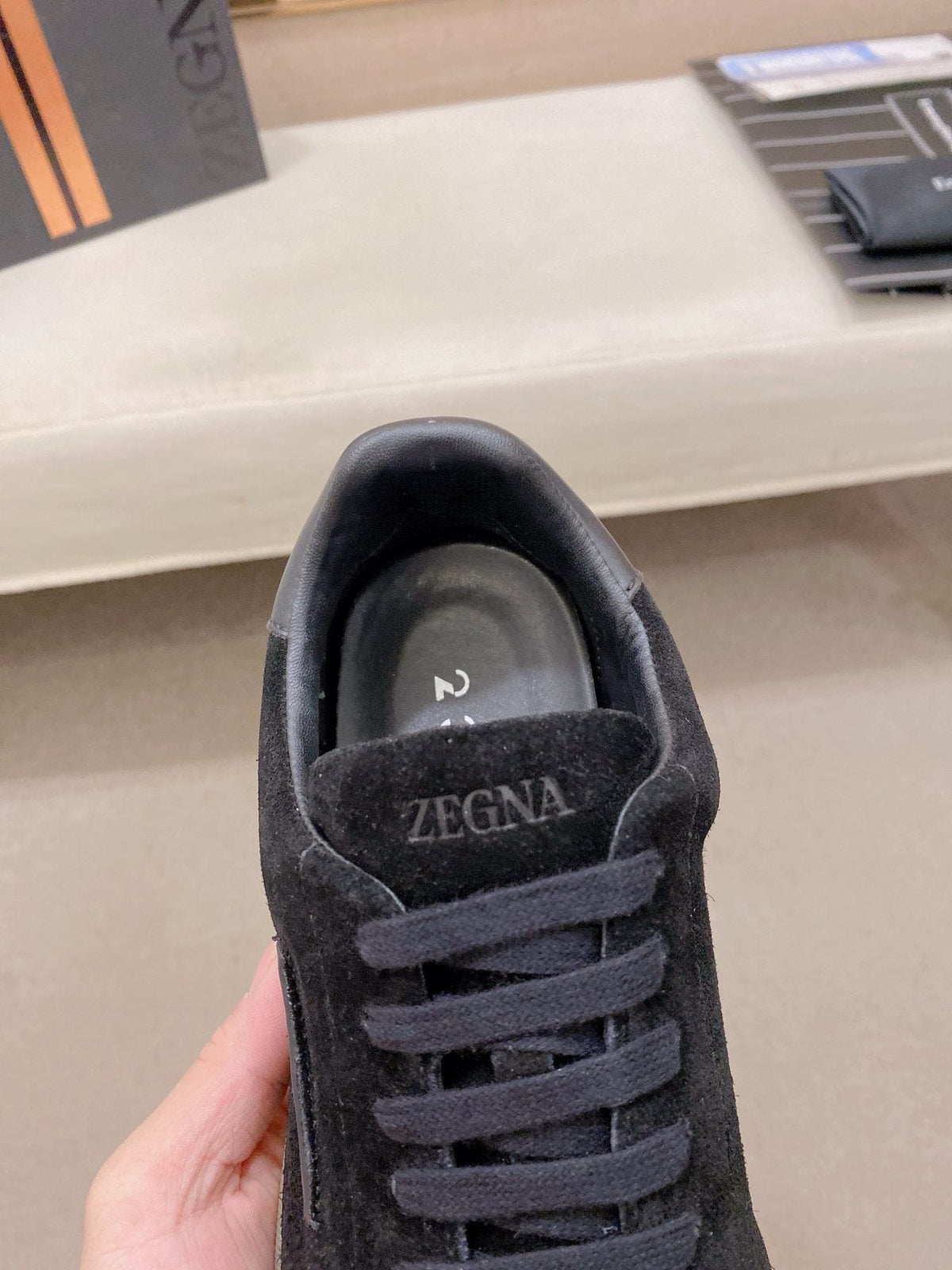 Zegna Suede Low-Top Sneakers — front