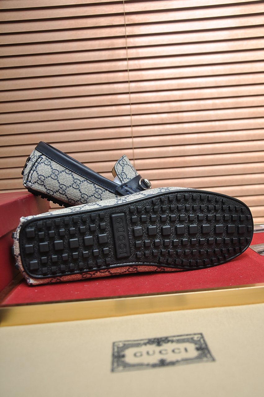 Gucci Monogram Horsebit Loafers — detail