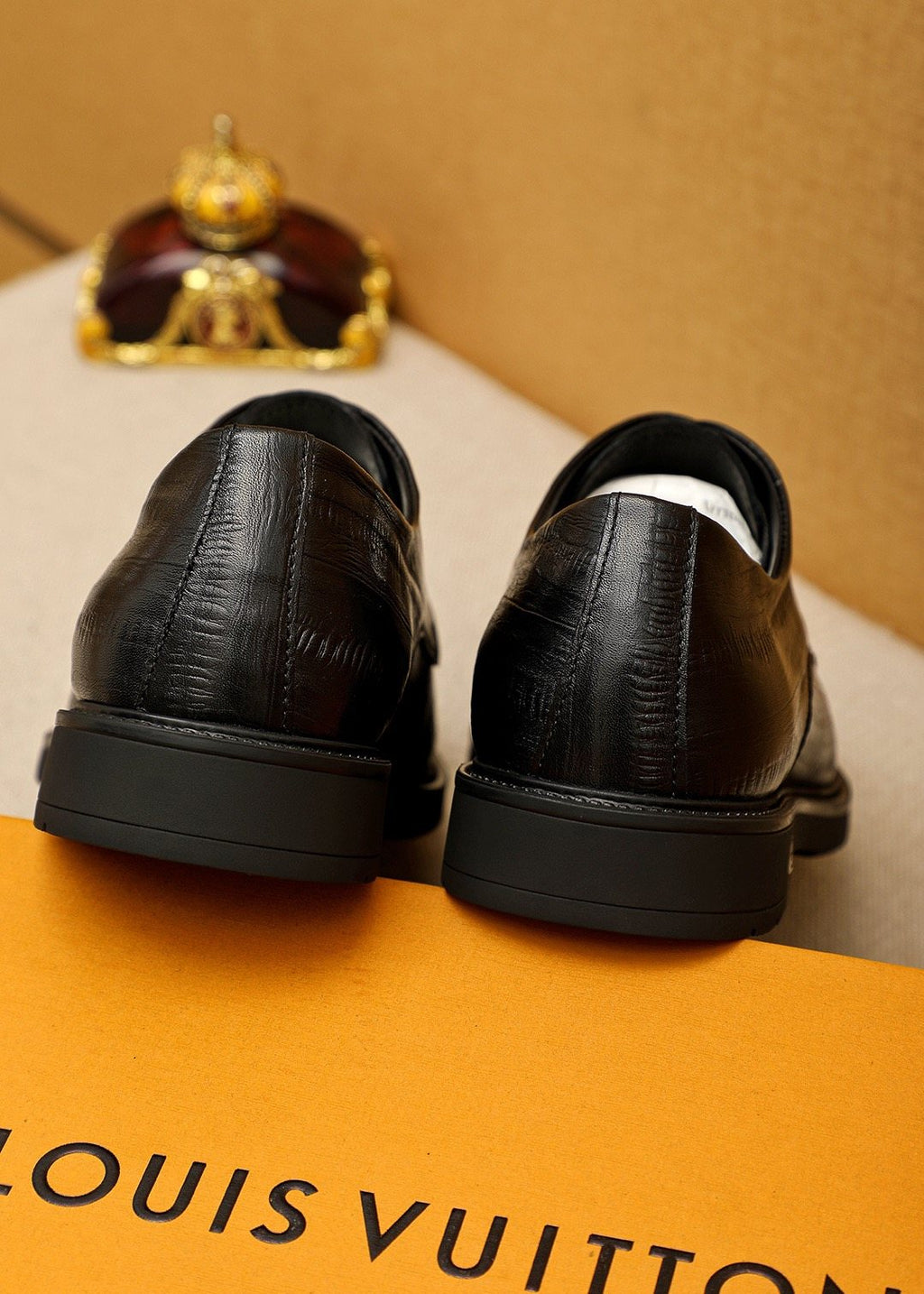 Louis Vuitton Black Lace-Up Dress Shoes — back