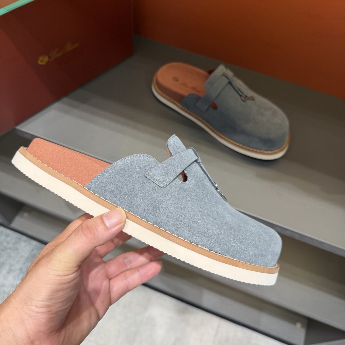 Backless Loafer Mules with Metal Ornament — side